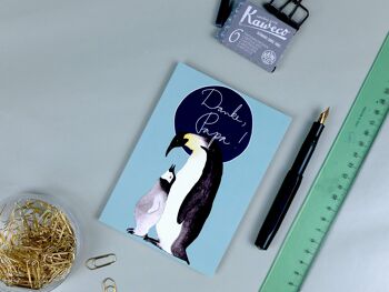 Carte postale papa pingouin 2