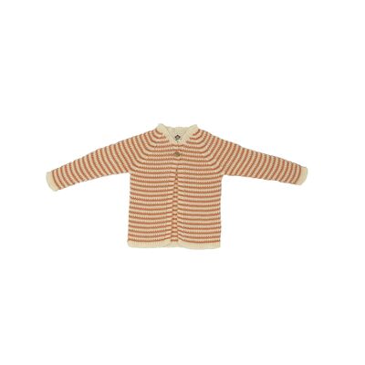 Chaqueta gofrada naranja-crudo talla 0-3meses