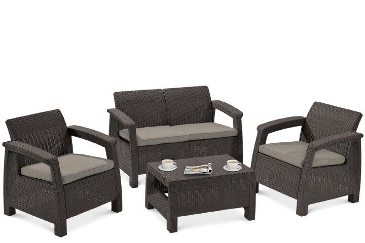 Keter corfu 4 2025 seater lounge set