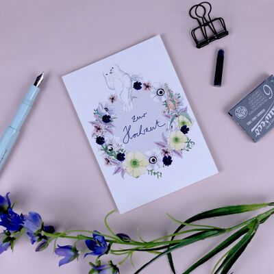 Corona di colombe matrimonio cartolina Post