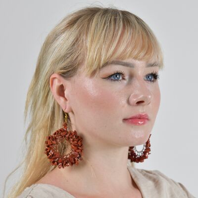 Mandala Earrings (Small) - Rose Quartz