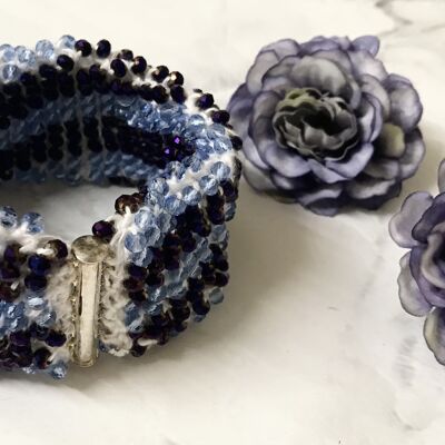 Swirl Crystal Bracelet - Blue and Purple