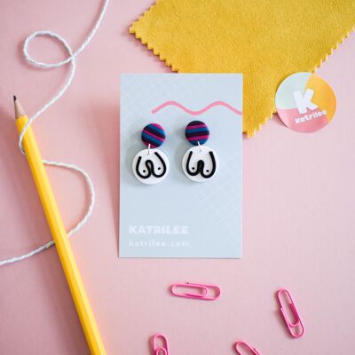 Bisexual Rainbox Boob Dangle Earrings