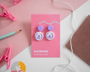 Boucles d'oreilles pendantes en pâte polymère Pastel Boob 2