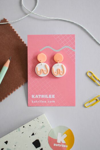 Boucles d'oreilles pendantes en pâte polymère Pastel Boob 4