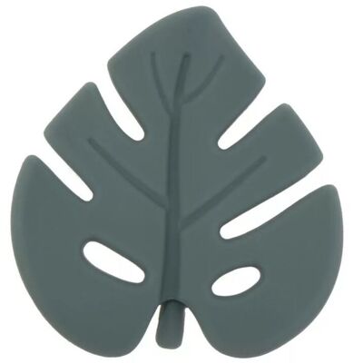 Silicone teething ring Leaf - Dark green