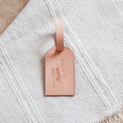 Nude "To The Moon & Back" luggage tag
