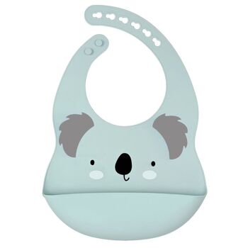 Bavoir silicone Koala - Bleu glacier 2