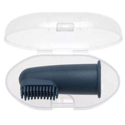 Silicone Finger Toothbrush with Case - Navy Blue