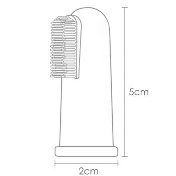 Brosse à dents doigt en silicone avec manchon - Bleu gris 4