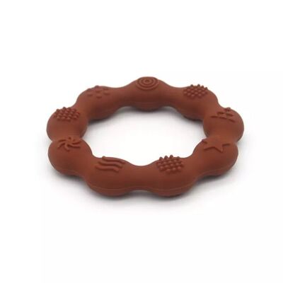 Anneau de dentition silicone vague - Terracotta