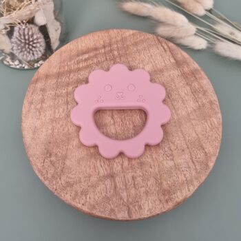 Anneau de Dentition en Silicone Lion - Vieux Rose 1