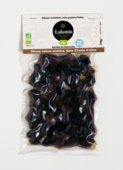 Olives noires Kalamata séchées BIO 200 gr