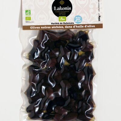 Getrocknete schwarze Kalamata-Oliven aus biologischem Anbau 200 gr