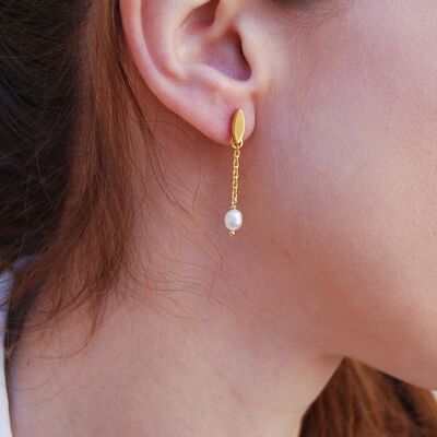 Boucles d'oreilles en argent sterling avec perles