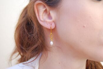 Boucles d'oreilles en argent sterling avec perles 3