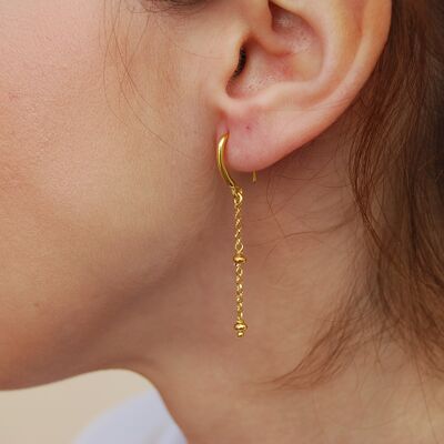 Silver 925 long earrings with chain