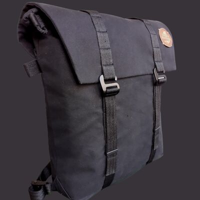 Roll top & school bag »black« water-repellent