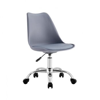 Chaise de bureau GRIS pivotante à roulettes et réglable par Thinia Home