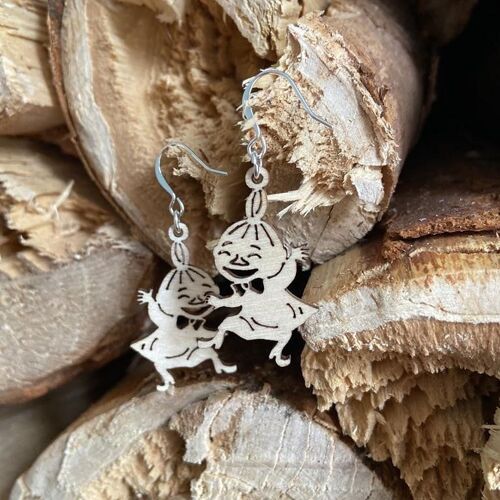 Wooden Moomin Earrings - Dancing Little My