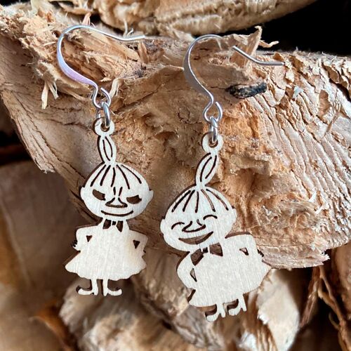 Wooden Moomin Earrings - Little My
