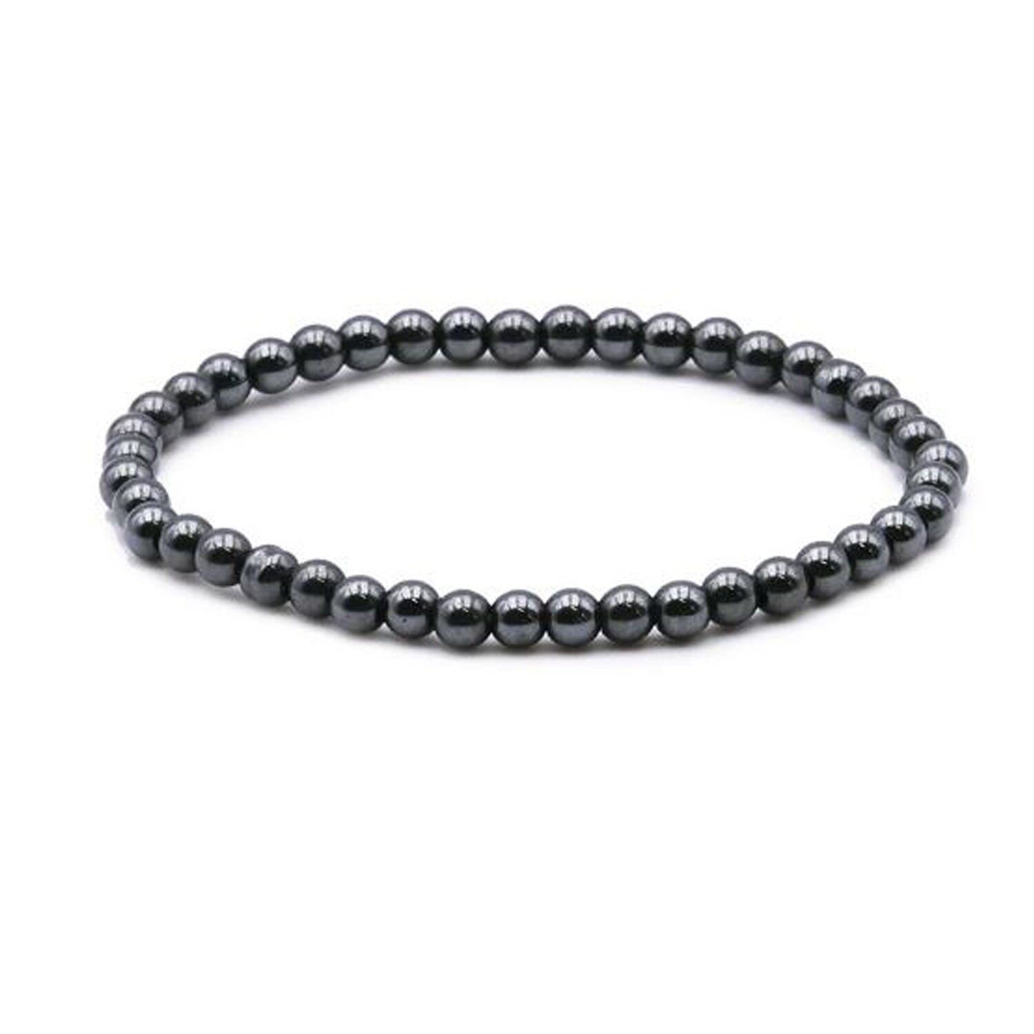 4 mm elastisches Hämatit-Armband