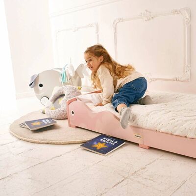 Montessori Floor Bed Pink Whale