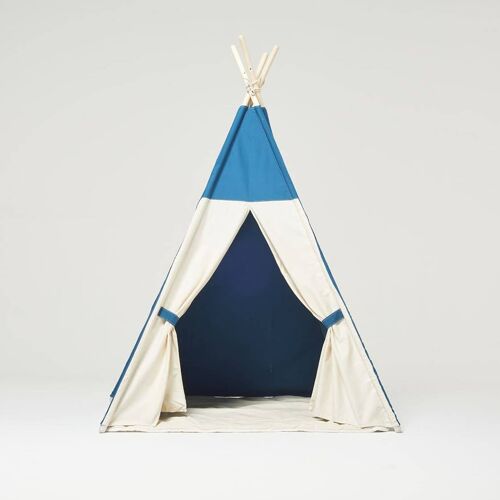 Dark Blue and White Teepee Tent Set and Carpet