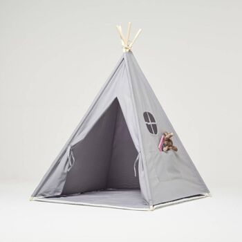 Ensemble tente tipi gris et tapis 4