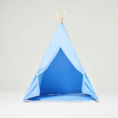 Ensemble de tente tipi bleu clair et tapis