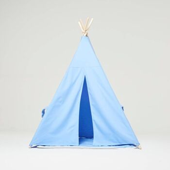 Ensemble de tente tipi bleu clair et tapis 4