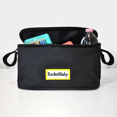 Black Resealable Stroller Organizer with Zip