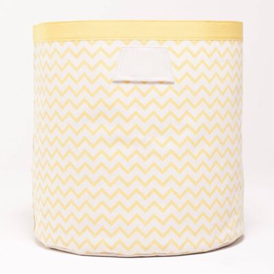 Toy Storage Basket XXL ZigZag Yellow