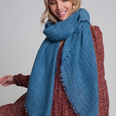 Lightweight knitted scarf in blue