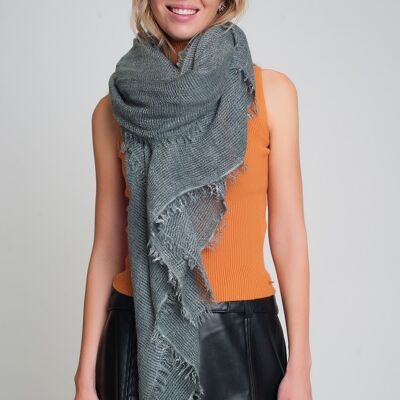 Écharpe tricotée légère en gris