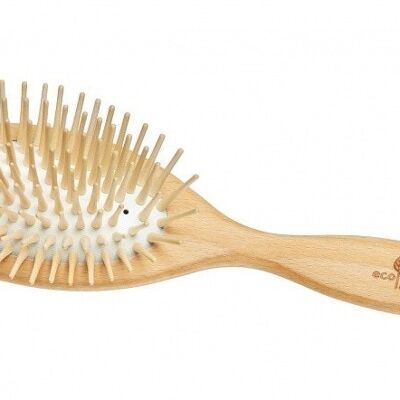 Wooden Hairbrush - Extra-long Wooden Pins OVAL SHAPE