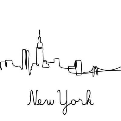 Skyline New York - Diseño Hecho a Mano 100cm - 60cm