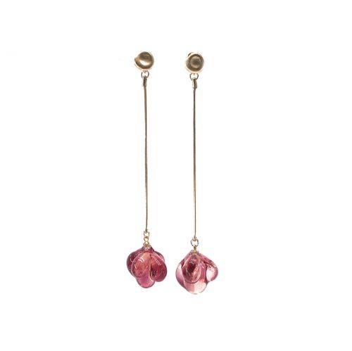 Pendientes DROPS artesanales en cristal de Murano rosa