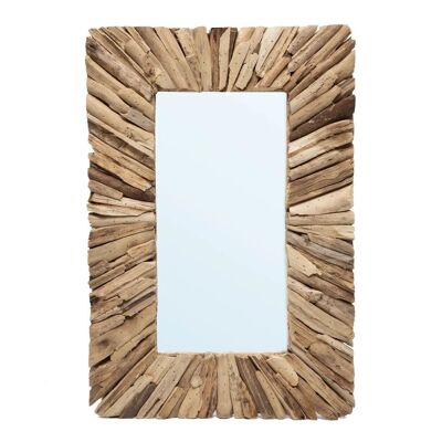 Specchio con cornice in legno Driftwood - Naturale - M