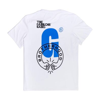 Brotherhood Fist Bump Monogram T-Shirt - Camiseta blanca
