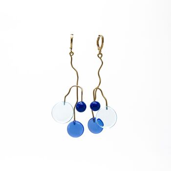 Boucles d'oreilles TRIGLASS en verre de Murano bleu