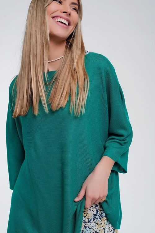 3/4 sleeve jumper in green