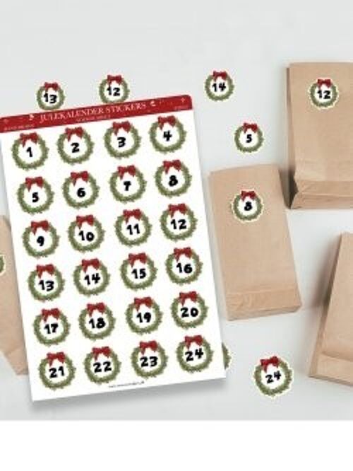 Christmas calendar stickers ark 24 stickers