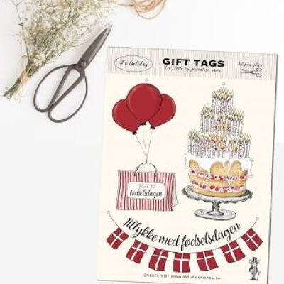 Birthday A5 gift tags / decorations