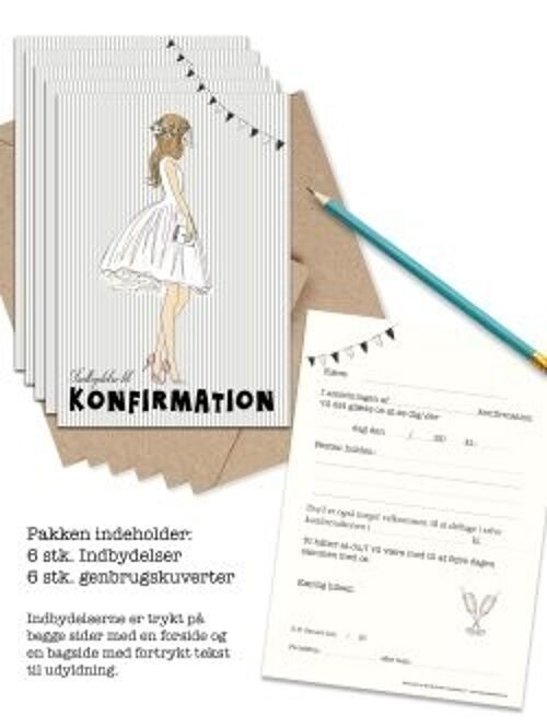Confirmation girl invitations 6 pcs.