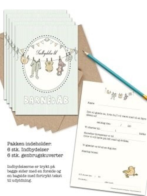 Christening invitations 6 pcs.