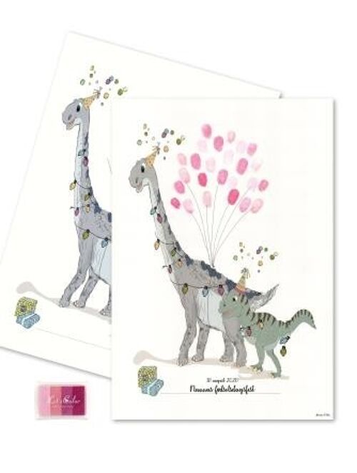 Fingerprint - Dino with pink fingerprints