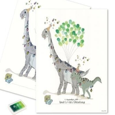 Fingerprint - Dino with green fingerprints