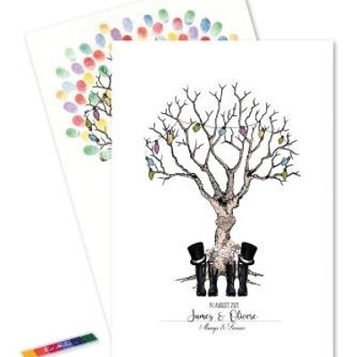 Albero di nozze arcobaleno - Mr. & Sig. matrimonio multicolore