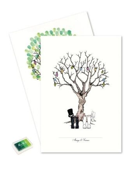 Fingerprint - wedding tree with rubber boots and green